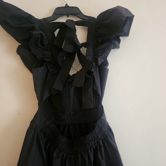 En Saison Monti midi dress tie-back black sz M BNWT - Picture 7 of 8